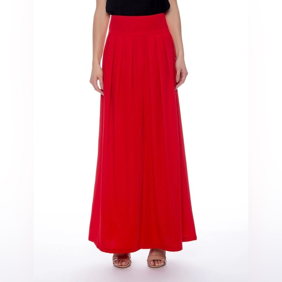 Red Wide-Leg Pants - Picture 5 of 6